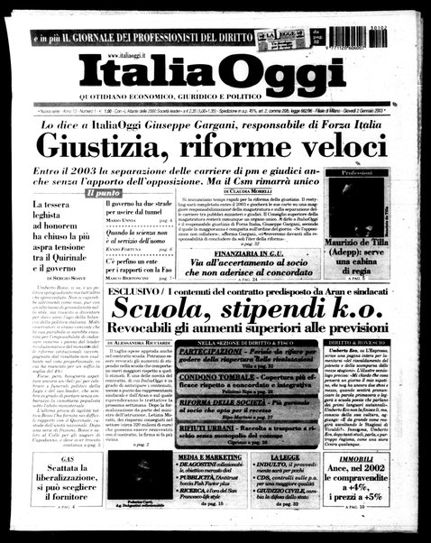 Italia oggi : quotidiano di economia finanza e politica